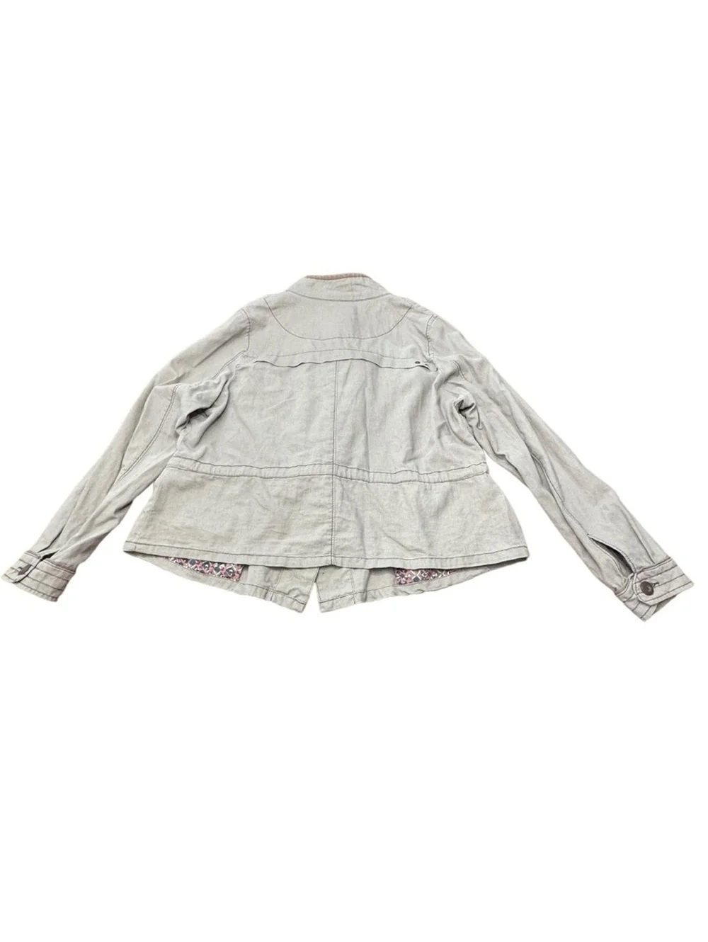 Maurices Khaki Button Linen Blend Jacket Cinch Waist Plus Size Women’s Size 1X